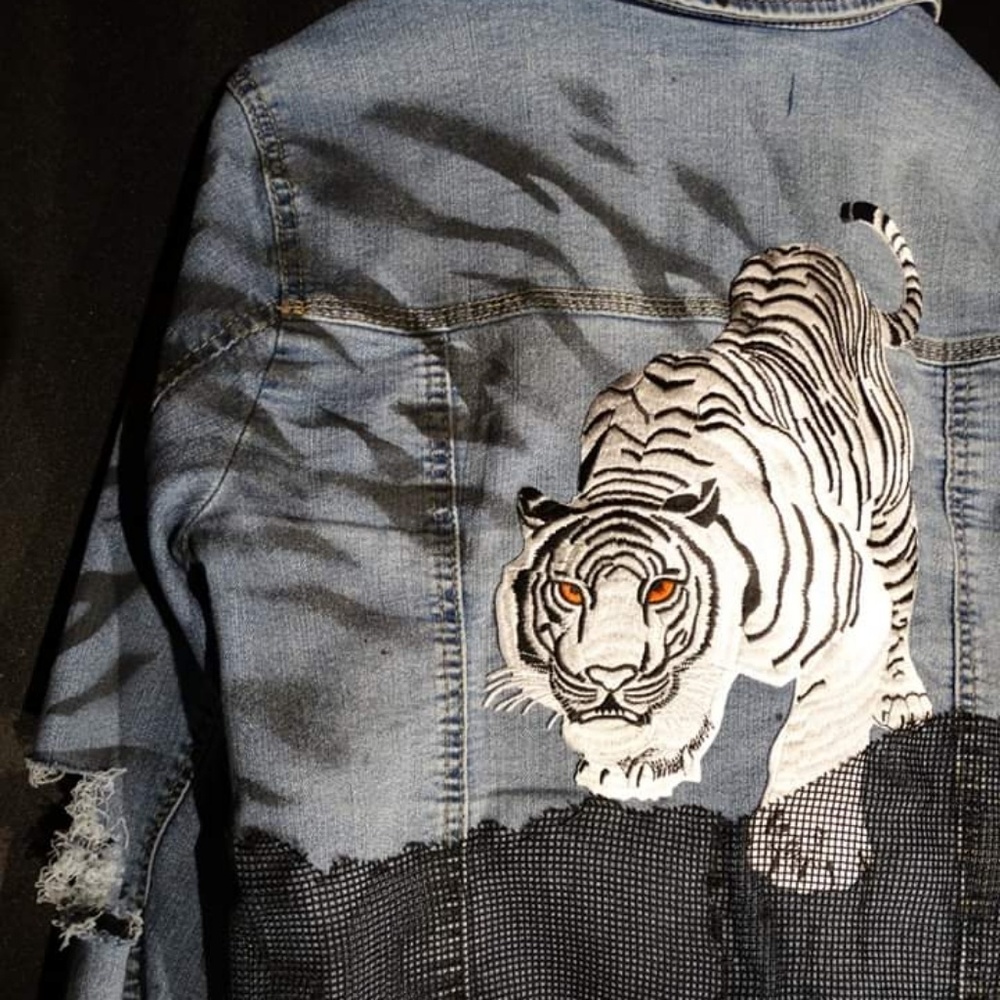 Custom made women's jean jacket
